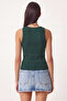 2-Piece Ribbed Thick Strap Knitted Undershirt Set Lhj0002 Dark Green Brown - 3