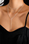 Silver Color Y Necklace Women Elegant Chain Necklace - 2
