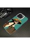 iPhone 17 Pro Compatible Silicone Edge Hard Back Case Couple Phone Case Girl Patterned - 7