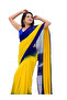 Blue & Yellow Ombre Georgette Saree - FFT7972 | Blue & Yellow-Size-0