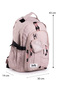 Premium Imported Waterproof Fabric Multi-Compartment Luxury School, Sports, Travel, Laptop Backpack Powder Pink 19B - 3