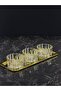 Gold Belizza 3-Piece Glass Bowl Set with Tray, Breakfast, Snack, and Sauce Serving Dishes with Baton Tray, 4 Pieces - 6