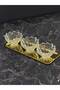Gold Mirella 3-Piece Glass Bowl Set with Tray, Breakfast, Snack, and Sauce Serving Dishes with Baton Tray, 4 Pieces - 3