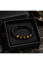 Black Leather Men's Bracelet with Tiger's Eye Stone – Stylish Men's Accessory with Double Row of Beads - 3