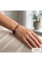 Purple Crystal Beaded Women's Bracelet – Elegant Design with Gold-Tone Detail and Ethnic Patterns