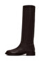 Women's Brown Leather Boots Wf160014Df - 3