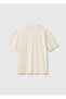 Boy's Ecru Short Sleeve T-Shirt with Embroidery on the Front - 2