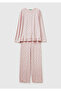 Women's Pink Viscose Blended Patterned Comfort Fit Pajama Set