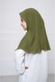 Girls Hijab for Kids – Modest Islamic Headscarf for Muslim Girls, Stylish Kids Hijab with Front Button Detail & Delicate Trim - 4
