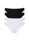 Glb-Stl41414 4 Pieces Eco Set Lycra Women's Slip Panties Black White