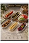 Breakfast Serving Tray 6 Pieces of Fish Scale-Patterned Kayak Glass Plates 19 cm Length 7.5 cm Width 2 cm Depth Stylish Glass Product