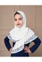 Girls Hijab for Kids – Stylish Modest Islamic Headscarf for Muslim Girls, Printed Trim Kids Hijab with Front Button Detail - 4