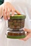 Sand Clock Olive Pickle Container Storage Container with Strainer Kitchen - 4