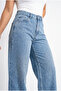 New Season, Women's Blue Full Stone Lycra High Waist Wide Leg Jeans - 3