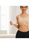 Women's Supportive Front Closure Bra with Adjustable Upper Strap - Beige - 2