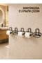 5 Pieces of Wall Adhesive Wc Paper Holder, Black Metal Toilet Paper Hanger, Installation Without Drilling -