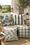 Set of 4 Cushion Covers with Green Flowers and Horses Pattern - 2
