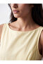 Yellow Crew Neck Waist-Slit Dress - 3