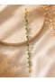 Women's Stone-Embellished Elegant Bracelet Stylish Gold Color Leaf Figured Bracelet - 2