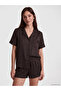 Esvab • Modern & Distinctive Striped Satin Women's Shorts Pajama Set - 2