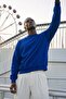 Men's 100% Cotton Regular Fit Blue Sweatshirt - 2