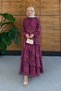 Women's Self-Belted Layered Flounce Dress - 3