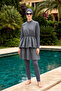Parachute Fully Covered Hijab Swimsuit 4122 Anthracite - 4