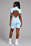 Sculpt Open-Back Short Jumpsuit – Baby Blue - 2