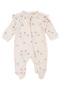 Baby Girl Beige Pink Gray Floral Ruffled Sleeve Romper 0-3 Months - 2