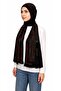 Plaid Stone Combed Cotton Shawl-Black Gold - 4