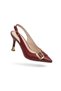 Zri̇n-1151 Premium Burgundy Daily Open-Back Heeled Shoes 11 cm - 2
