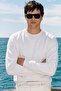 Men's Oversize Sweatshirt Abyss Printed White – Crew Neck, 3 Thread Raster Fleece - 5