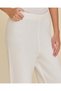 Senior Girls White Knit Wide Leg Pants - 4