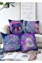 4-Piece Double-Sided Raschel Knitted Throw Pillow Cover Set with Damask Print on the Sky Ground