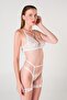 Gartered Cupless Rubber Detailed Bra Set - 6
