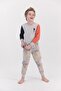 U.S. Polo Assn Beige Melange Orange Boy's Pajama Set - 2