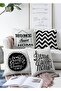 Black Ground Home Sweet 4-Piece Double Sided Raschel Knitted Pillow Throw Pillow Cover Set