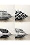 Black Ground Home Sweet 4-Piece Double Sided Raschel Knitted Pillow Throw Pillow Cover Set - 2