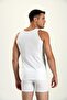 Men's 6 Pack White 100% Cotton Strappy Tank Top Jbr-101 - 2