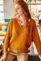 Women's Mustard Thessaloniki Loose Knitwear Sweater KZK-19000051 - 5