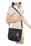 Women's Black Genuine Leather Crossbody Messenger Bag - 3