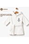 Hooded Embroidered Baby Bathrobe Set of 3 (Bathrobe + Towel + Slippers) - 3