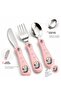 Stainless Steel Children's Food Spoon Set with Ergonomic Handle 3 Piece Fork Spoon Knife Set - 2