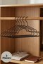 Luxury Thermoplastic Coated Black Metal Clothes Hanger Set of 3 Non-Slip Clothes Shirt Jacket Hanger Rack