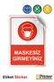 Do Not Enter Without a Mask Warning Sign Sticker 15X21 cm