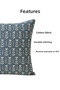 Blue Floral Patterned Cotton Throw Pillow with Filling – Decorative Living Room and Sitting Room Cushion - 2