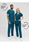 Petrol Green Stretch Fabric Nurse Doctor Uniform Unisex Surgical Set Scrubs Uniform - 2