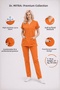 Orange Stretch Fabric Nurse Doctor Uniform Unisex Surgical Set Scrubs Uniform