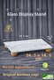 Marble Patterned Glass Oil Bottle, Vinegar Bottle with Bamboo Legs, Soap Dish, Decorative Bowl Organizer Stand 24X14 cm - 2