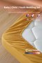100% Cotton Poplin Children's Youth Duvet Cover Set 3 Pieces Duvet Cover Set with Elastic Sheets 80X180 Mustard Sa - 4